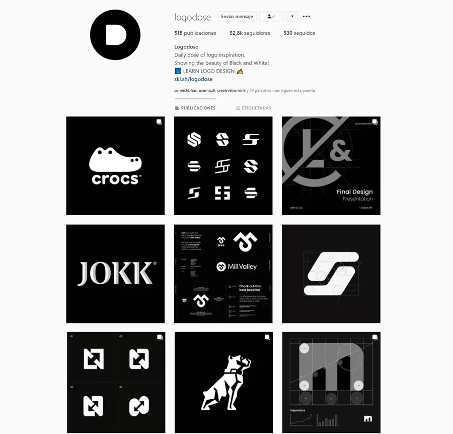 Instagram de diseño de logotipos